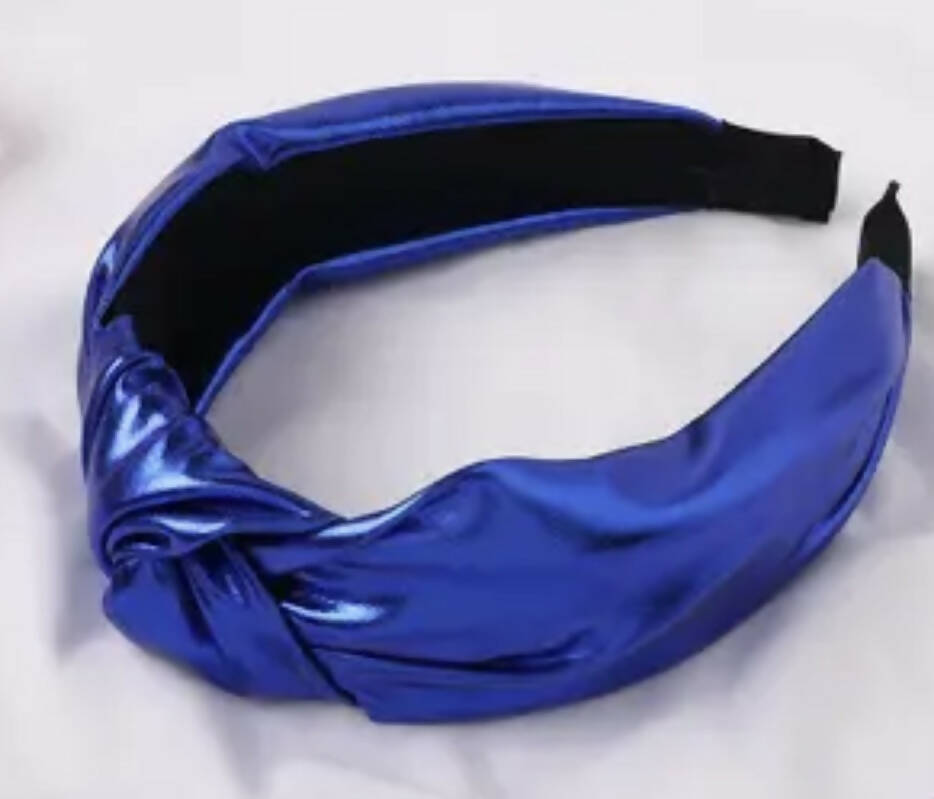 Blue Shiny Cloth Headband-Headbands-Faithful Glow-Deadwood South Boutique, Women's Fashion Boutique in Henderson, TX