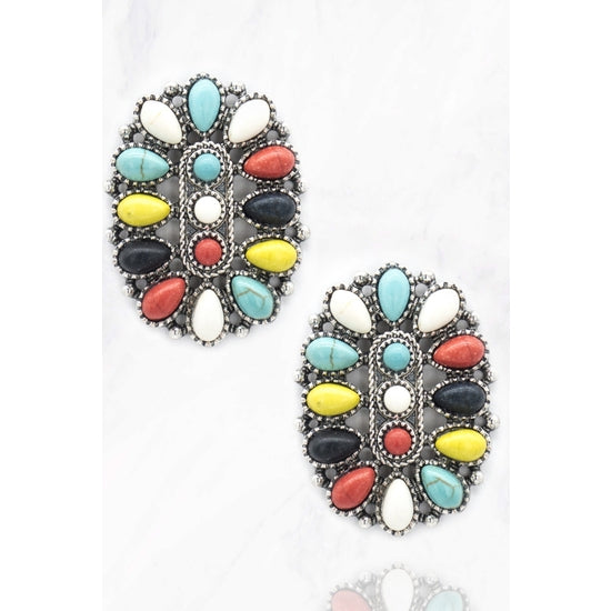 The Concho Stone Earrings-Earrings-Deadwood South Boutique-Deadwood South Boutique, Women's Fashion Boutique in Henderson, TX