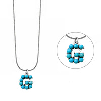 Turquoise Initial Stone Necklace-Necklaces-Deadwood South Boutique & Company-Deadwood South Boutique, Women's Fashion Boutique in Henderson, TX