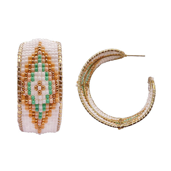Aztec Hoop Earring-Earrings-Deadwood South Boutique & Company-Deadwood South Boutique, Women's Fashion Boutique in Henderson, TX