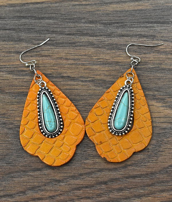 The Mainly Mustard Turquoise Earrings-Earrings-Deadwood South Boutique & Company-Deadwood South Boutique, Women's Fashion Boutique in Henderson, TX