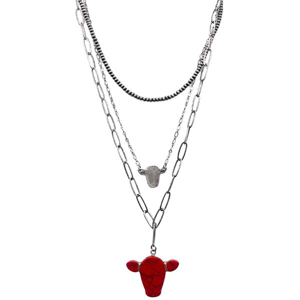 The Lariat Cow Fashion Necklace-Necklaces-Deadwood South Boutique & Company-Deadwood South Boutique, Women's Fashion Boutique in Henderson, TX