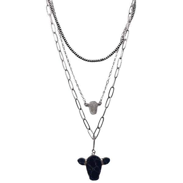The Lariat Cow Fashion Necklace-Necklaces-Deadwood South Boutique & Company-Deadwood South Boutique, Women's Fashion Boutique in Henderson, TX