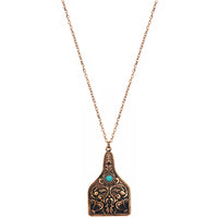 The Houston Cattle Tag Fashion Necklace-Necklaces-Deadwood South Boutique & Company-Deadwood South Boutique, Women's Fashion Boutique in Henderson, TX