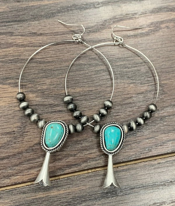The Squash Blossom Hoop Earring-Earrings-Deadwood South Boutique & Company-Deadwood South Boutique, Women's Fashion Boutique in Henderson, TX