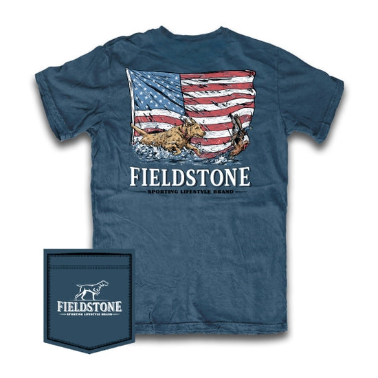 Fieldstone Outdoor Flag and Water Graphic Tee-Graphic Tee's-Deadwood South Boutique & Company-Deadwood South Boutique, Women's Fashion Boutique in Henderson, TX