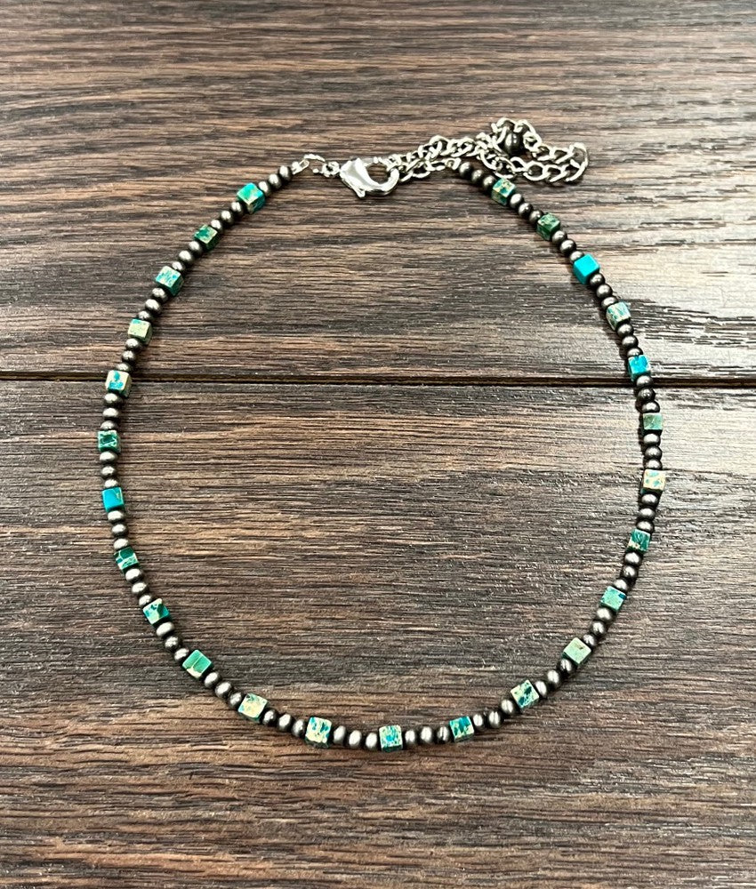 Turquoise & Navajo Pearl Fashion Necklace-Necklaces-Deadwood South Boutique & Company-Deadwood South Boutique, Women's Fashion Boutique in Henderson, TX