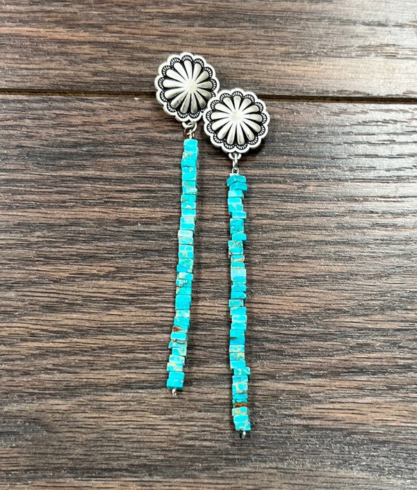 Turquoise Drop Fashion Earrings-Earrings-Deadwood South Boutique & Company-Deadwood South Boutique, Women's Fashion Boutique in Henderson, TX