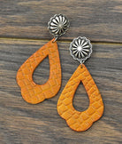 The Concho Tooled Leather Earrings-Earrings-Deadwood South Boutique & Company-Deadwood South Boutique, Women's Fashion Boutique in Henderson, TX