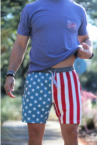 Burlebo Men's Throwback USA Shorts-Shorts-Deadwood South Boutique & Company-Deadwood South Boutique, Women's Fashion Boutique in Henderson, TX