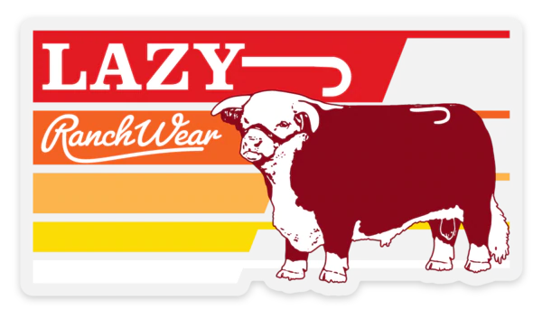 Lazy J Ranch Wear Retro Hereford Sticker-stickers-Deadwood South Boutique & Company-Deadwood South Boutique, Women's Fashion Boutique in Henderson, TX
