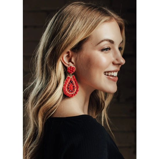 The Paint the Town Red Earrings-Earrings-Deadwood South Boutique & Company-Deadwood South Boutique, Women's Fashion Boutique in Henderson, TX