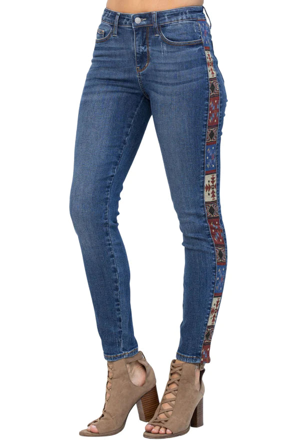 Judy Blue Western Print Mid Rise Relaxed Fit-Jeans-Deadwood South Boutique & Company-Deadwood South Boutique, Women's Fashion Boutique in Henderson, TX