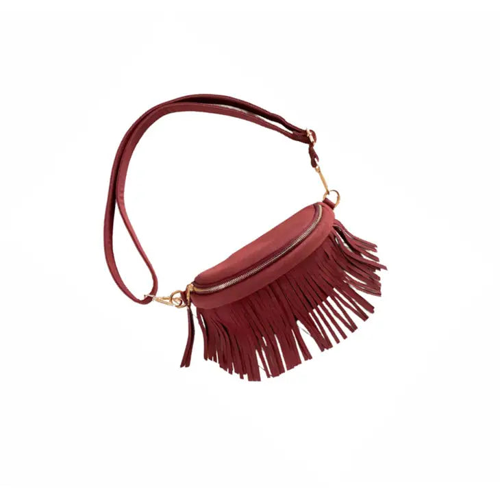 Suede Fringe Hip Bum Bag-Bags & Purses-Deadwood South Boutique & Company-Deadwood South Boutique, Women's Fashion Boutique in Henderson, TX