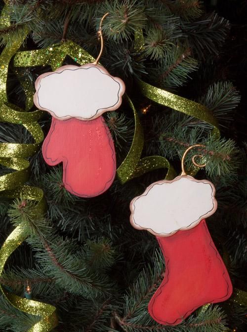 RTC Stocking and Mittens Metal Ornaments-Home Decor & Gifts-Deadwood South Boutique & Company-Deadwood South Boutique, Women's Fashion Boutique in Henderson, TX