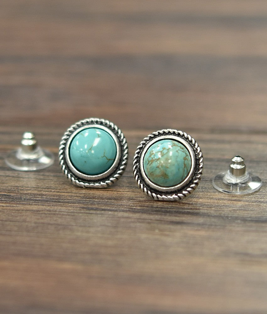 Callie Turquoise Stud Earrings-Earrings-Deadwood South Boutique & Company-Deadwood South Boutique, Women's Fashion Boutique in Henderson, TX