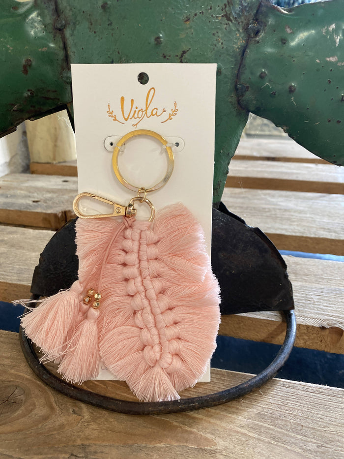 Pink Tassel Fringe Keychain-Keychains-Faithful Glow-Deadwood South Boutique, Women's Fashion Boutique in Henderson, TX