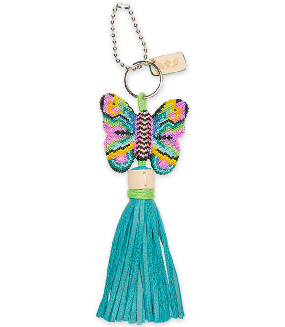 Consuela Aqua Butterfly Charm-Keychains-Deadwood South Boutique & Company-Deadwood South Boutique, Women's Fashion Boutique in Henderson, TX