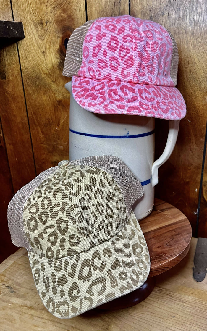 Marley Leopard Denim Pony Caps-Hats-Vintage Cowgirl-Deadwood South Boutique, Women's Fashion Boutique in Henderson, TX