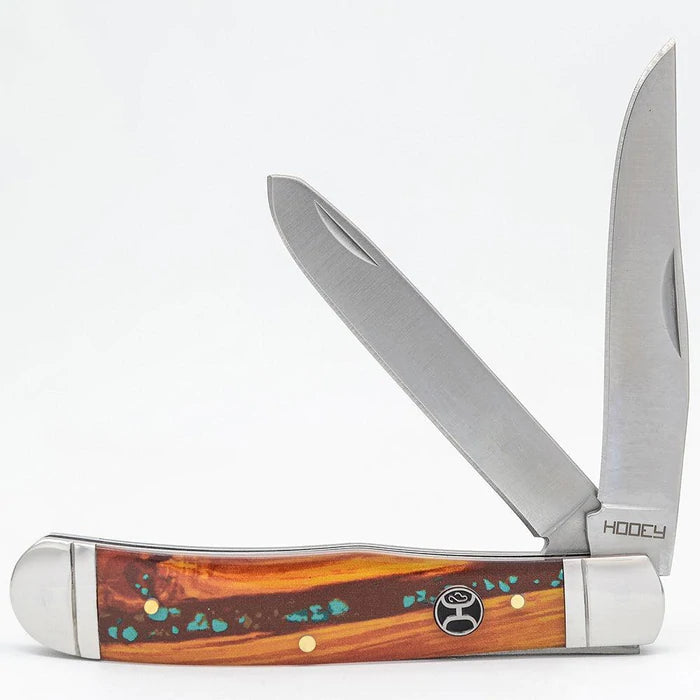 Hooey Brown & Turquoise 4 1/4 Trapper Knife