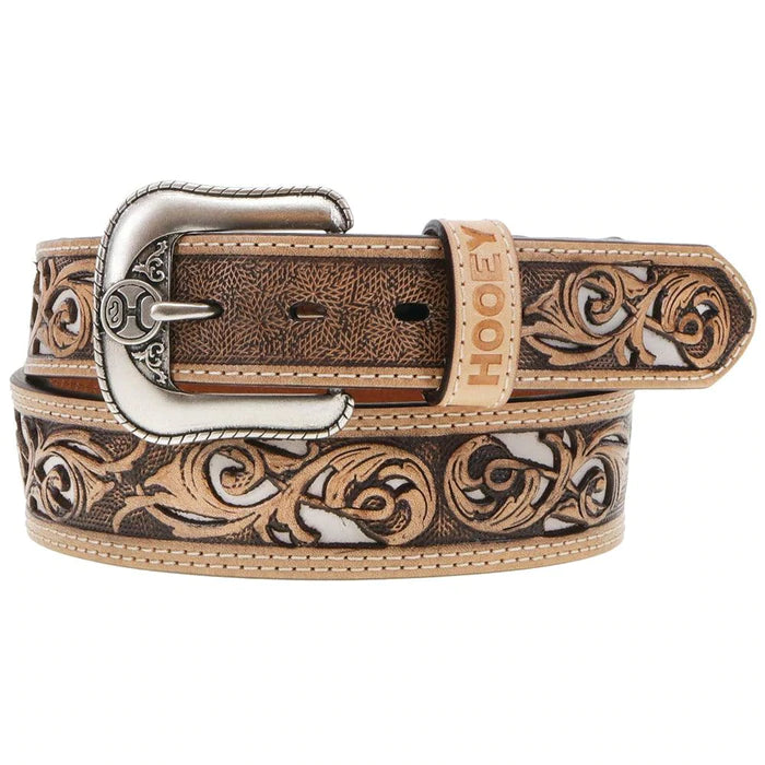 Hooey Top Notch Tooled Ivory Inlay Belt-Belts-Deadwood South Boutique-Deadwood South Boutique, Women's Fashion Boutique in Henderson, TX