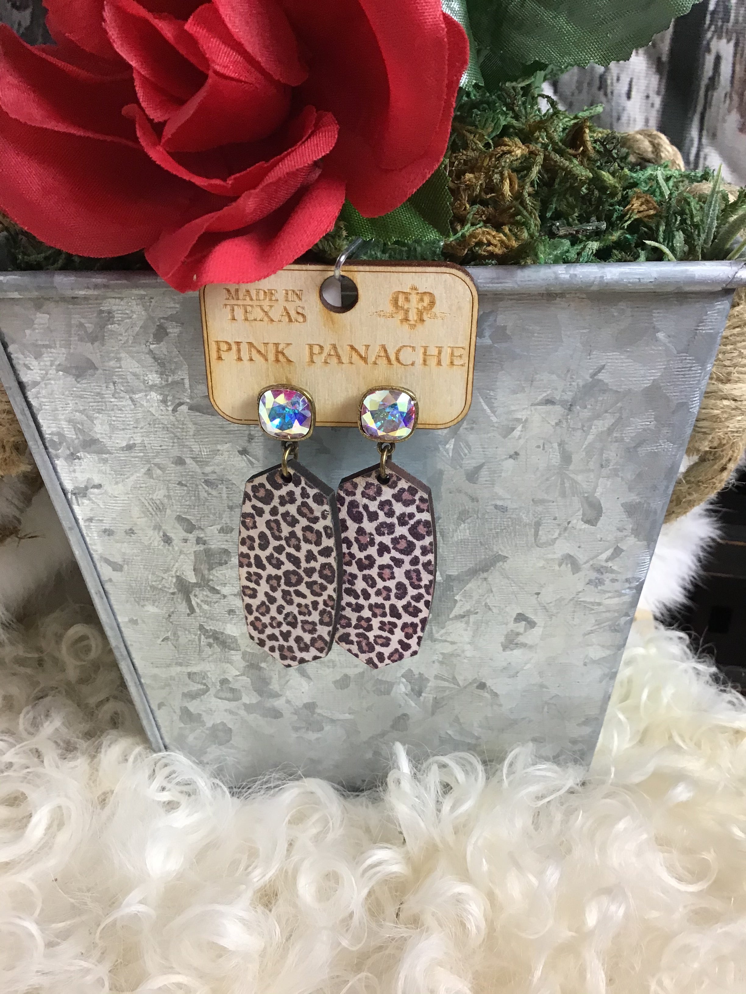 Pink Panache Leopard Earrings-Earrings-Deadwood South Boutique & Company-Deadwood South Boutique, Women's Fashion Boutique in Henderson, TX