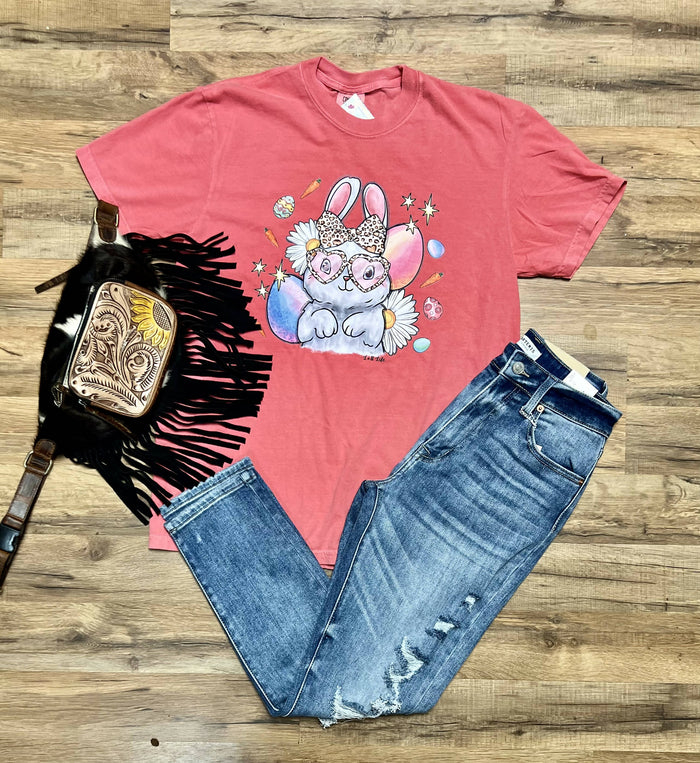 Easter Bunny T-Shirt-Tops & Tees-Vintage Cowgirl-Deadwood South Boutique, Women's Fashion Boutique in Henderson, TX