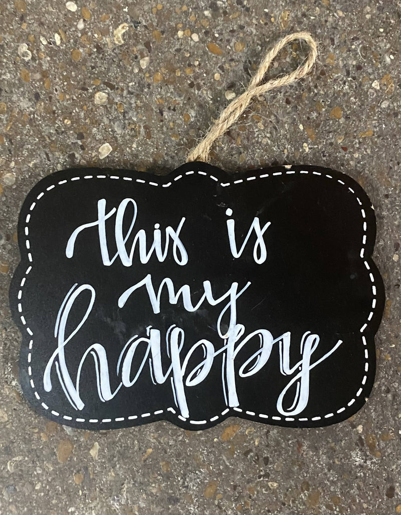 Happy place sign-Home Decor & Gifts-Checkered Chick Creations-Deadwood South Boutique, Women's Fashion Boutique in Henderson, TX
