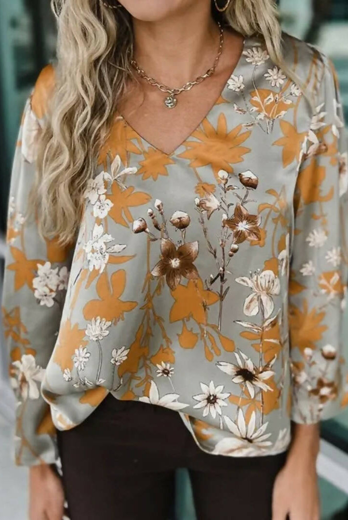 Opal Satin Blouse-Long Sleeves-Vintage Cowgirl-Deadwood South Boutique, Women's Fashion Boutique in Henderson, TX