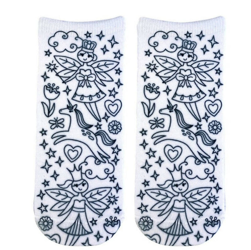Fairy Princess Coloring Socks-Gifts-Vintage Cowgirl-Deadwood South Boutique, Women's Fashion Boutique in Henderson, TX