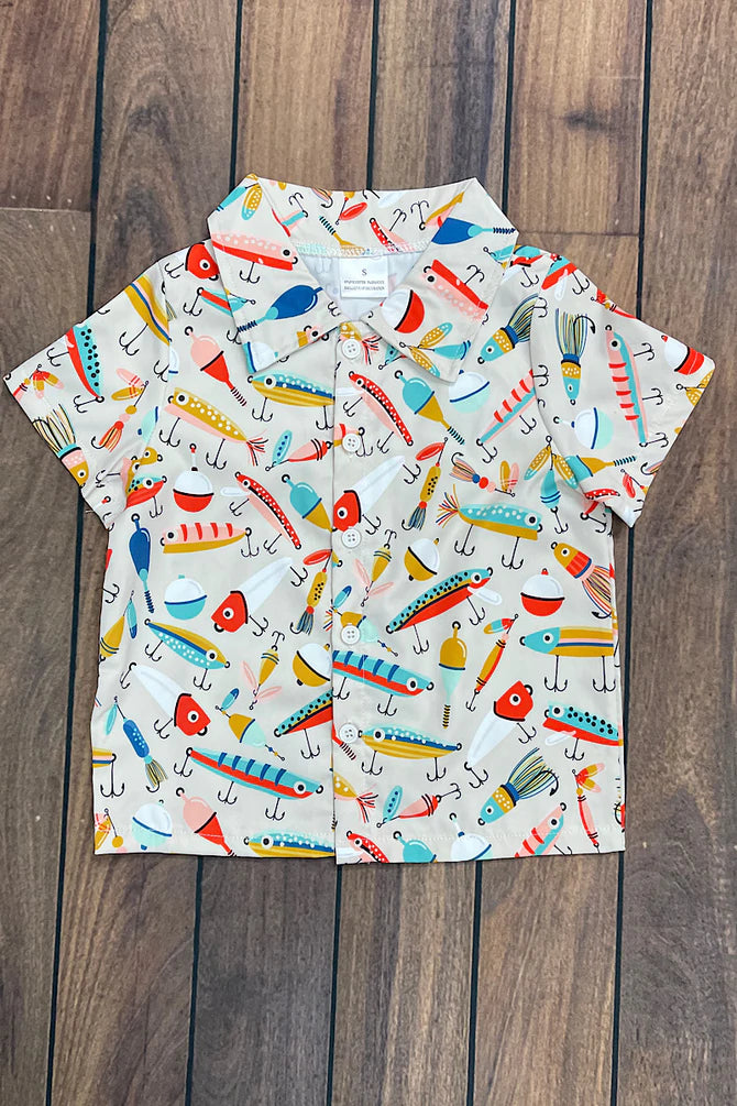 Boys Fishing Lines Shirt-Apparel & Accessories-Deadwood South Boutique & Company-Deadwood South Boutique, Women's Fashion Boutique in Henderson, TX