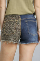 Grant Indigo & Leopard Shorts-Shorts-Vintage Cowgirl-Deadwood South Boutique, Women's Fashion Boutique in Henderson, TX