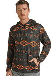 Rock & Roll Aztec Print Black Performance Hoodie-Long Sleeves-Deadwood South Boutique & Company-Deadwood South Boutique, Women's Fashion Boutique in Henderson, TX