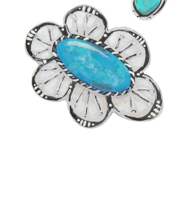 RTC Turquoise Flower Magnets-Home Decor & Gifts-Deadwood South Boutique & Company-Deadwood South Boutique, Women's Fashion Boutique in Henderson, TX