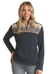 Rock & Roll Half Zip French Terry Pullover-Sweaters-Deadwood South Boutique & Company-Deadwood South Boutique, Women's Fashion Boutique in Henderson, TX