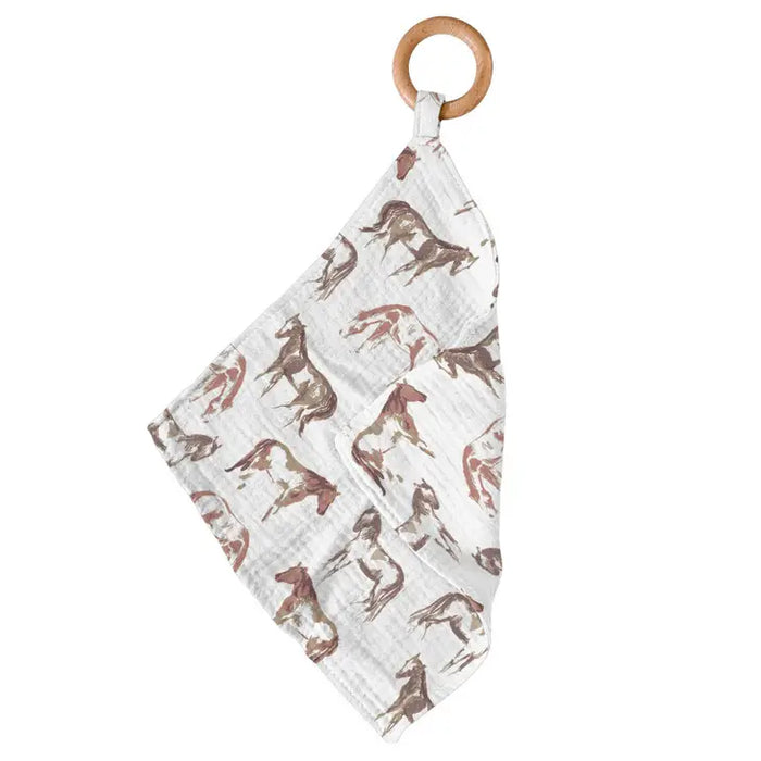 Wild Horses Cotton Blankie Teether-Teether-Deadwood South Boutique & Company-Deadwood South Boutique, Women's Fashion Boutique in Henderson, TX