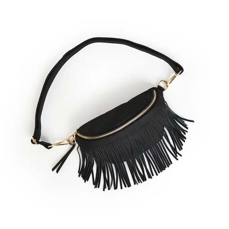 Suede Fringe Hip Bum Bag-Bags & Purses-Deadwood South Boutique & Company-Deadwood South Boutique, Women's Fashion Boutique in Henderson, TX