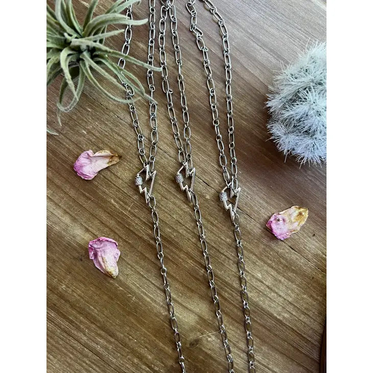 Lightening Bolt Lariat Chain Necklace-Necklaces-Deadwood South Boutique & Company-Deadwood South Boutique, Women's Fashion Boutique in Henderson, TX