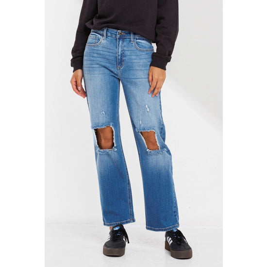 Sneak Peak High Rise Loose Straight Leg Jeans-Jeans-Deadwood South Boutique & Company-Deadwood South Boutique, Women's Fashion Boutique in Henderson, TX