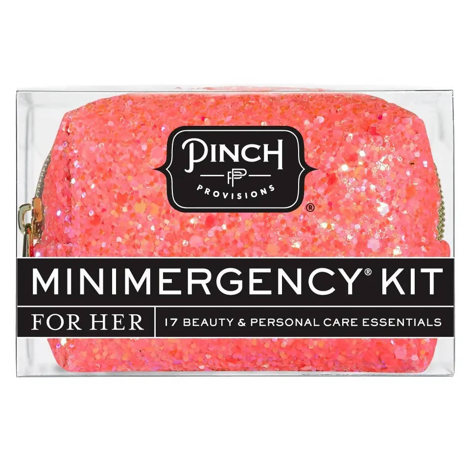 Minimergency Kit Coral Glitter-Minimergency Kits-Faithful Glow-Deadwood South Boutique, Women's Fashion Boutique in Henderson, TX