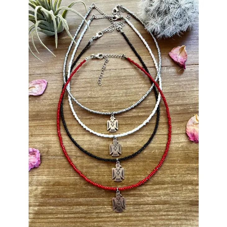 Silver Sead Bead Thunderbird Choker-Chokers-Deadwood South Boutique & Company-Deadwood South Boutique, Women's Fashion Boutique in Henderson, TX