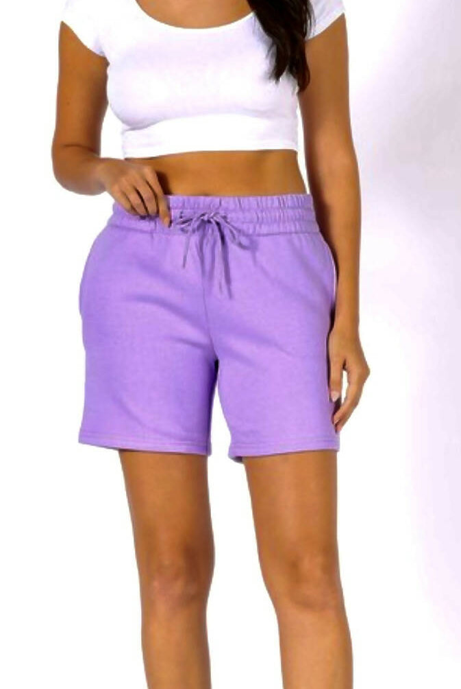 Andi Lilac Sweat Shorts-Shorts-Vintage Cowgirl-Deadwood South Boutique, Women's Fashion Boutique in Henderson, TX