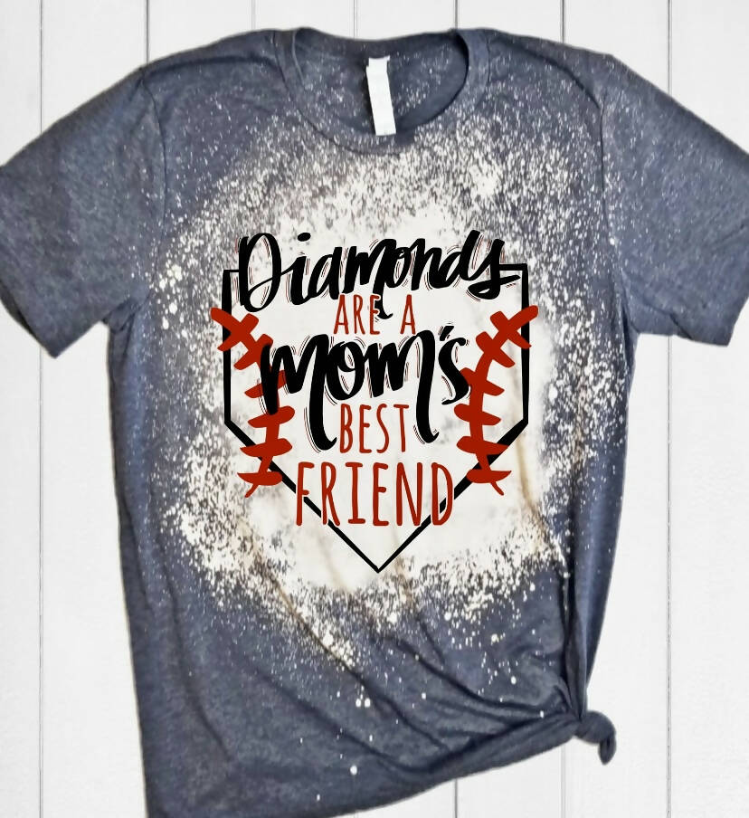Diamonds are Mom Bestfriends Tee-Tops & Tees-Vintage Cowgirl-Deadwood South Boutique, Women's Fashion Boutique in Henderson, TX