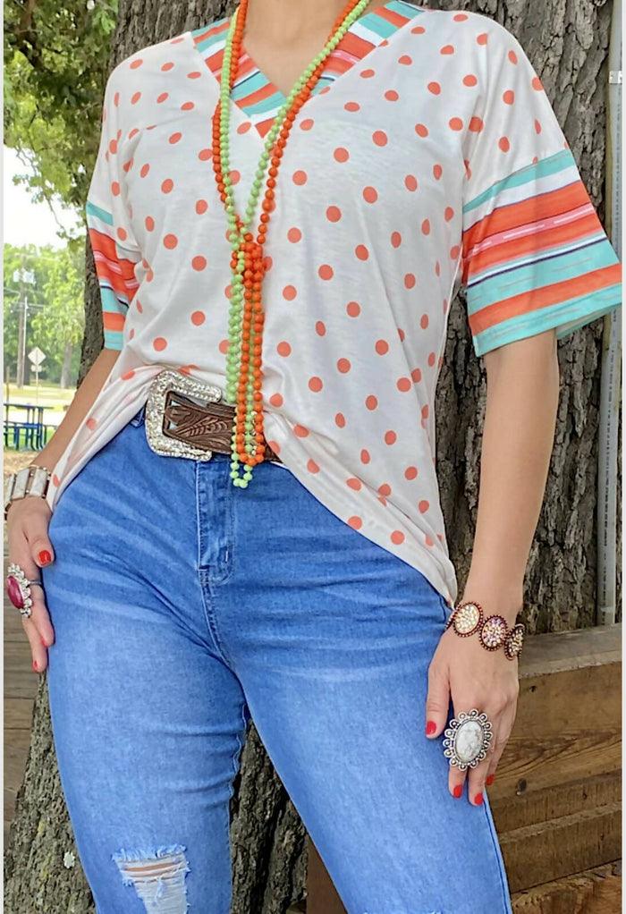 Claire Polka Dot Top-Vintage Cowgirl-Deadwood South Boutique, Women's Fashion Boutique in Henderson, TX