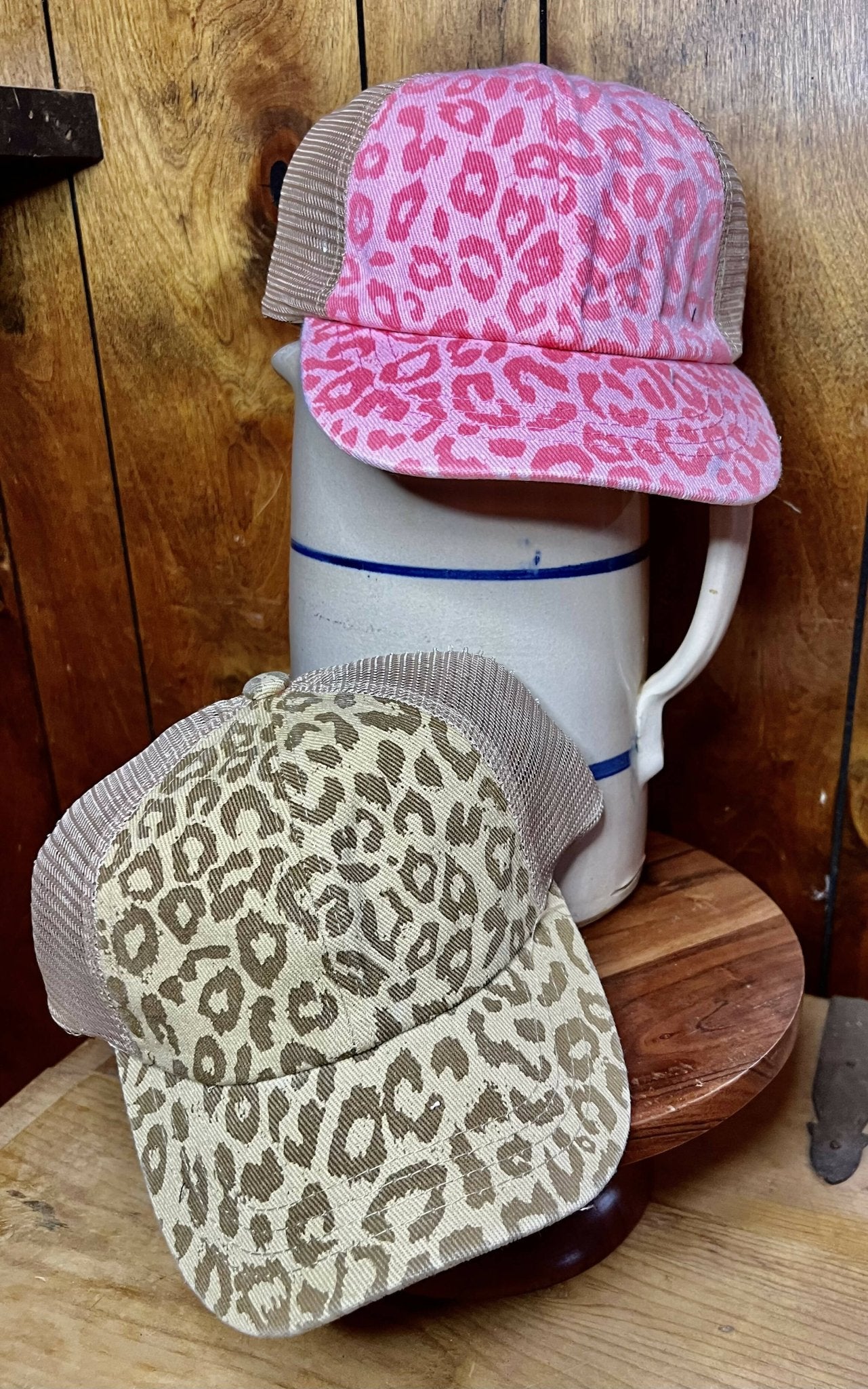 Marley Leopard Denim Pony Caps - Deadwood South Boutique & Company LLC