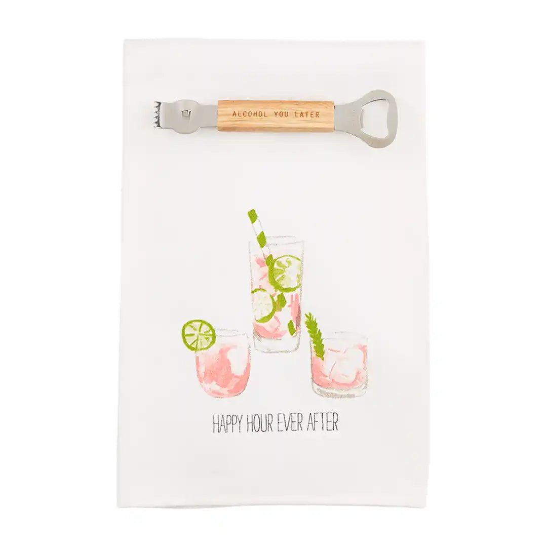 Mud Pie Happy Hour Dish Towel Set - Deadwood South Boutique & Company LLC