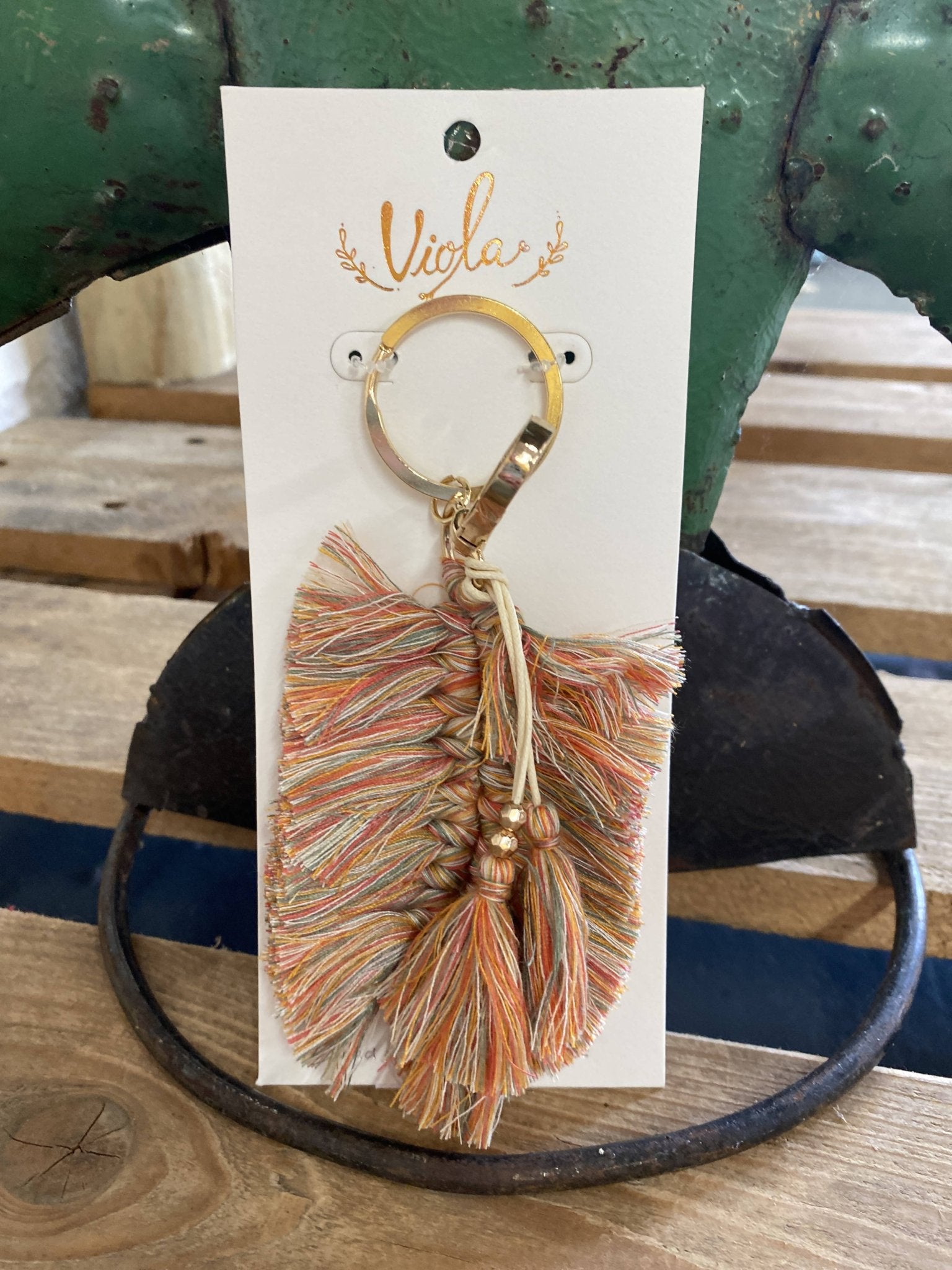 Multi - Color Fringe Keychain - Deadwood South Boutique & Company LLC
