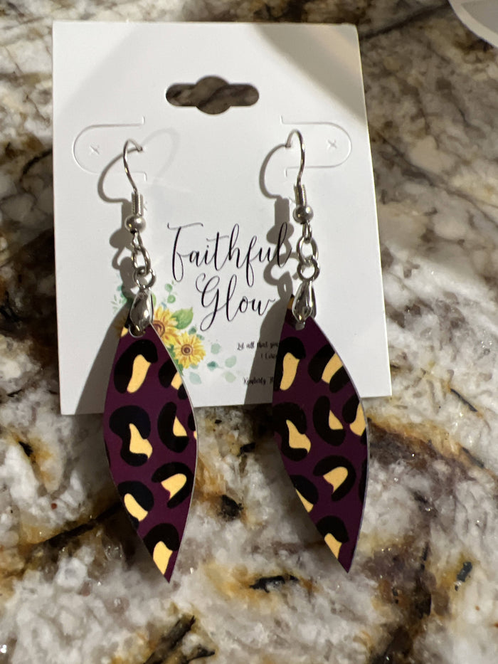 Sublimated Long Tear Drop Earrings-Earrings-Faithful Glow-Deadwood South Boutique, Women's Fashion Boutique in Henderson, TX
