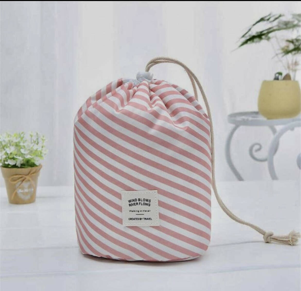Pink Stripe Cosmetic Bag - Deadwood South Boutique & Company LLC