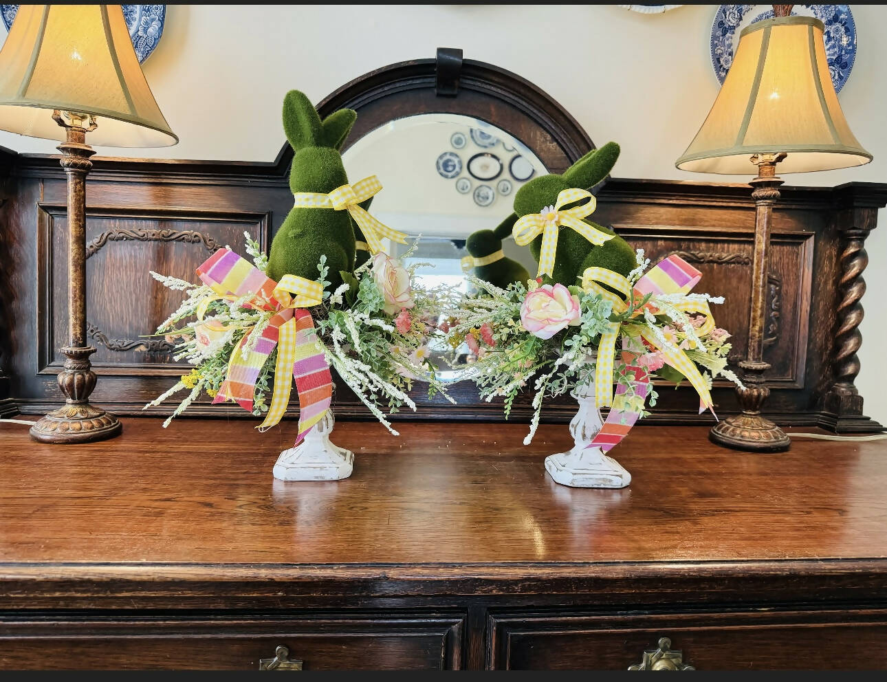 Moss Bunny Candlesticks-Home decor-The Sassy Front Porch-Deadwood South Boutique, Women's Fashion Boutique in Henderson, TX